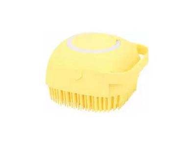 Yellow Cylindrical Wear Resistant Plastic Silicon Soft Cleaning Bath Body Brush