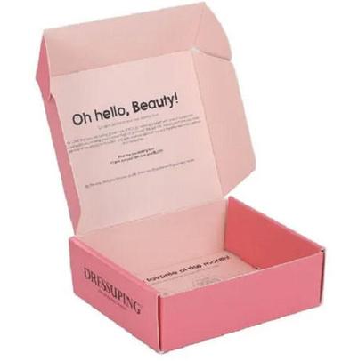 Pink Rectangular Printed Cosmetic Packaging Box For Industrial Purpose 