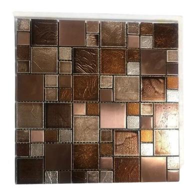 Browns / Tans 6Mm Thick Heat Insulation Acid Resistant Square Edge Polished Designer Tiles