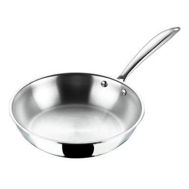 Round Glossy Finished Stainless Steel Cooking Pan For Kitchen Purpose Interior Coating: Nonstick Coating