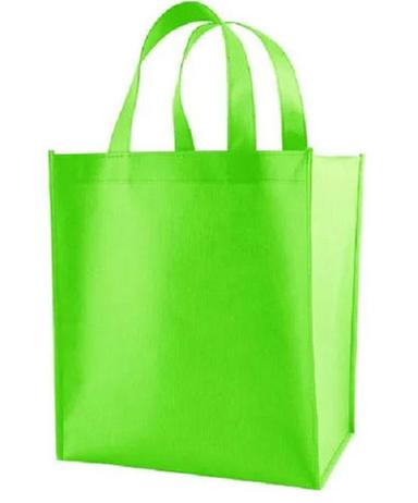 Green Loop Handle Plain Non Woven Grocery Bags