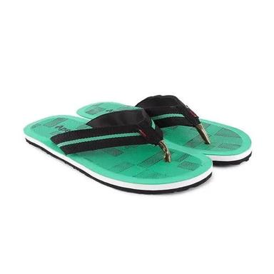 Black And Green Unisex Comfortable Non Slip Rubber Flip Flop Slipper For Regular Wear