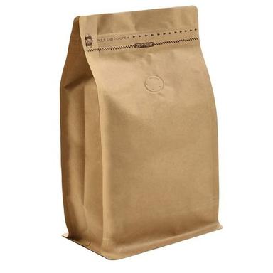 Brown 1 Mm Thick 20X10 Inches Plain Kraft Paper Coffee Bag For Packaging Use
