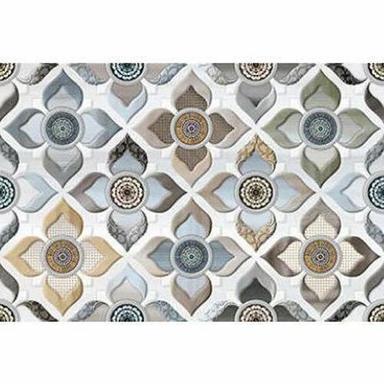 Grey 6Mm Thick Heat Insulation Polished Porcelain Floral Design Decorative Wall Tile