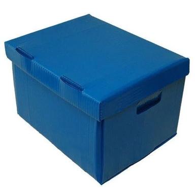 Blue 8 Kg Storage Capacity Rectangular Matt Finish Poly Vinyl Chloride Plastic Corrugated Box 
