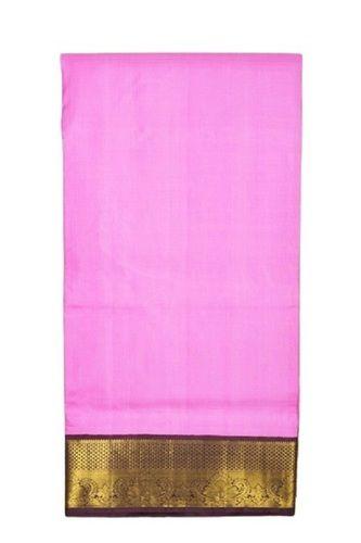 Pink Casual Wear Plain Pattern Zari Work Pure Cotton Ladies Silk Sarees