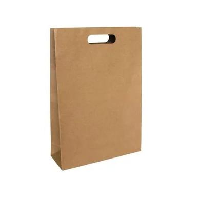 Brown 12X16X3 Inches Plain Recyclable Rectangular D Cut Paper Bags