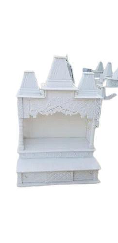 White Hard Easy To Clean Painting Religious Decorative Rectangular Base Marble Home Temple