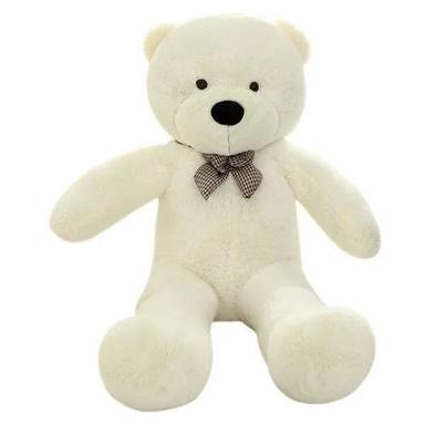 White 2.5 Feet Long Lightweight Soft Polyester Fur Teddy Bear For Snuggles On The Couch Or Bed