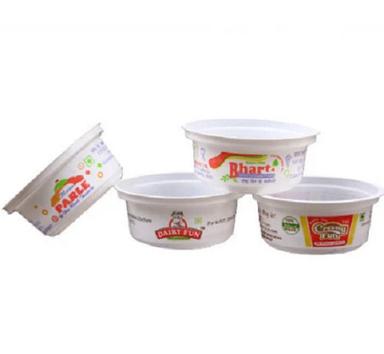 White 80 Ml Capacity Plastic Ice Cream Cups, 100 Pieces Pack