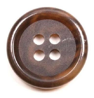Brown Round Plastic 4 Holes Bone Button