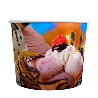 Multicolor 3 Inches Round Heat Resistance Printed Recycled Paper Ice Cream Cup