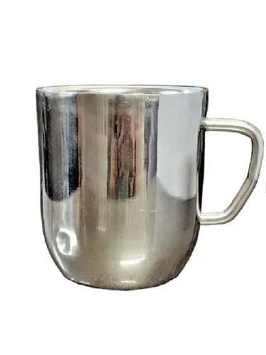 Silver Stylish Round Plain Glossy Finish Light Weight Stainless Steel Tea Cup