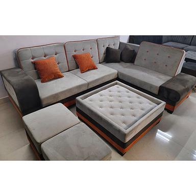 Wooden Modern L Shape Designer Sofa Set For Living Room