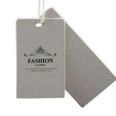 White And Black 3X2.2 Inches Printed Rectangular Hard Paper Clothing Tags