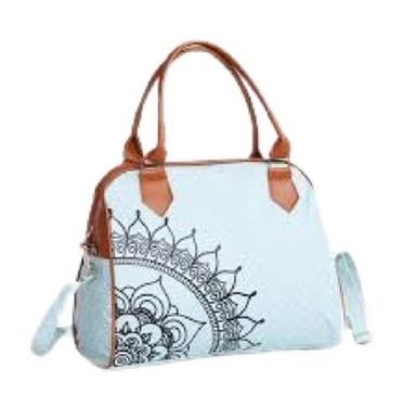 Sky Blue Premium Quality And Lightweight Nylon Material Printed Designer Bag