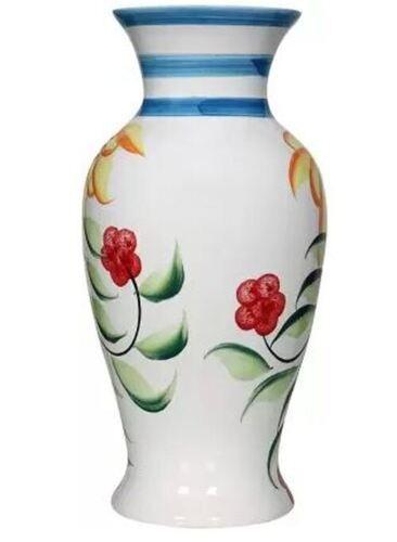 14 Inches Long Printed Ceramic Decorative Flower Vase Weight: 900 Grams (G)