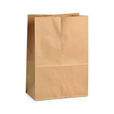 Brown 5 Kilograms Capacity Rectangular Plain Kraft Paper Grocery Bag