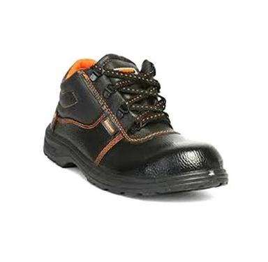 Mens Black PVC Sole Synthetic Leather Safety Shoes