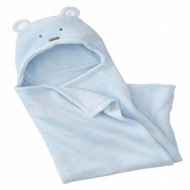 Sky Blue Shrink Resistance And Washable Soft Plain Cotton Towel For Baby Bathing Use 