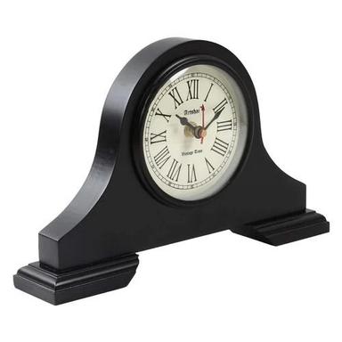 Black Acrylonitrile Butadiene Styrene Plastic Body Antique Analog Table Clock 