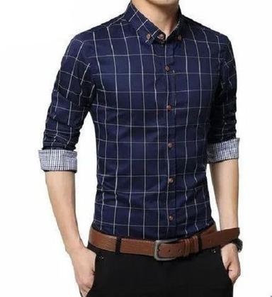 Full Sleeve Button Down Collar Checked Type Cotton Formal Shirt For Mens Age Group: 18 Above