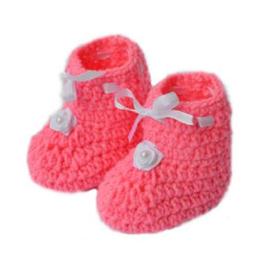 Wool Baby Light Weight And Soft Woolen Pink Bootie