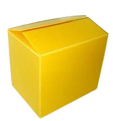  पीला 20 किलोग्राम क्षमता वाला ग्लॉसी लैमिनेटेड प्लेन कोरगेटेड प्लास्टिक बॉक्स 
