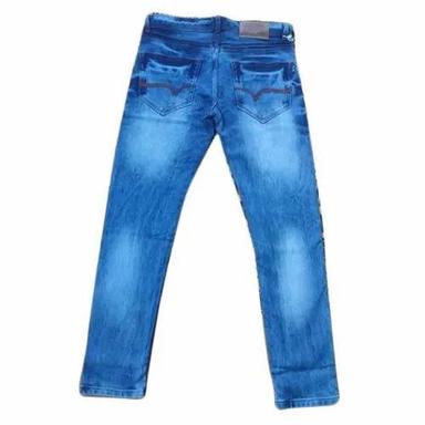 Men Faded Slim Fit Blue Denim Jeans For Casual Wear