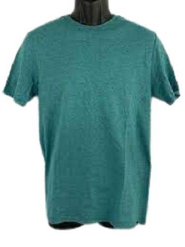 Green Mens Causal Wear Half Sleeve Plain T Shirt