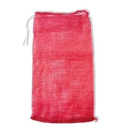  रेड प्लास्टिक पीपी सिंगल स्ट्रिंग लीनो मेश बैग 