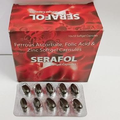 Serafol Softgel Capsules (Ferrous Ascorbate, Folic Acid And Zinc Softgel Capsules) Health Supplements