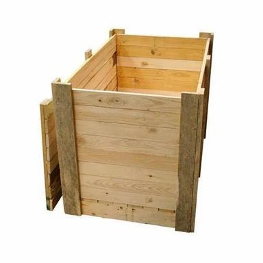 Brown Eco Friendly Polished Finished Rectangular Wooden Shipping Crate