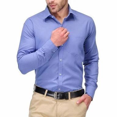 Button Closure Full Sleeves Formal Wear Plain Cotton Shirt For Men Age Group: 18 Year Above