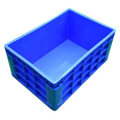 Blue 2 Mm Thick 650X325 Mm Unbreakable Rectangular Plastic Body Fish Crate
