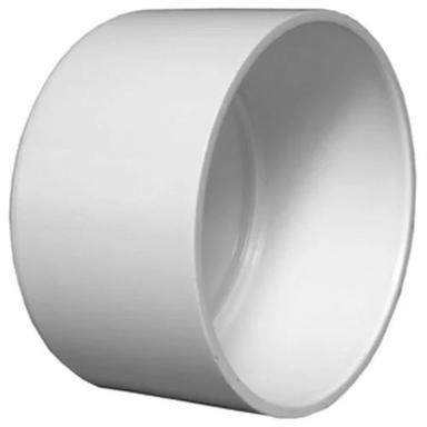 White 4Mm Thick 6 Inches Round Matte Finished Plain Pe Coated Plastic Pipe Cap