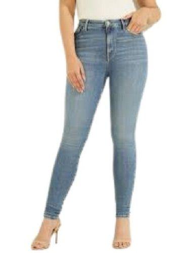 Cool Pass Ladies Plain Blue Denim Casual Wear Jeans 