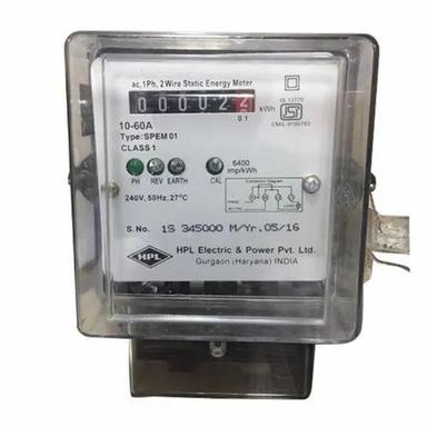 Black 60 Ampere 240 Voltage 2 Wire Static Energy Meter