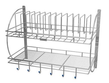 31.75 X 12.7 X 15.24 Cm Wall Mounted Stainless Steel Plate Rack For Kitchen  Length: &#8206;31.75  Centimeter (Cm)