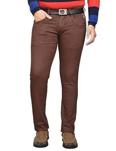 Regular Fit Anti Wrinkle Washable Plain Dyed Cotton Jeans For Men'S  Age Group: >16 Years