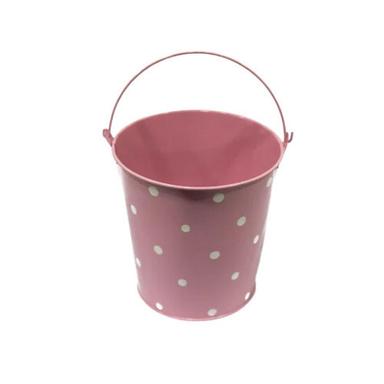 Moisture Proof 10 Inches Pvc Coated Iron Flower Bucket For Home Decoration Use