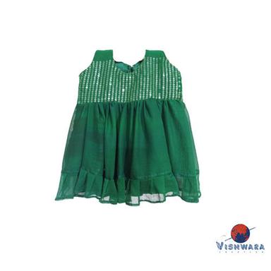 Designer Green Sleeveless Baby Frocks Age Group: 3-16