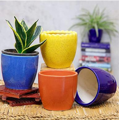 Handmade Decorative Ceramic Indoor And Garden Plants Pots Top Diameter: 7X7Cm