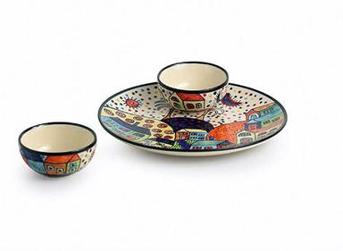 Handmade Decorative Ceramic Plate and Bowl Set