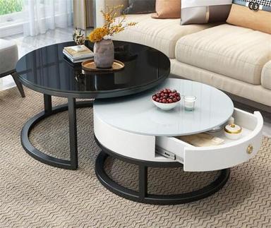 Steel Round Glass Table For Home And Hotel Use