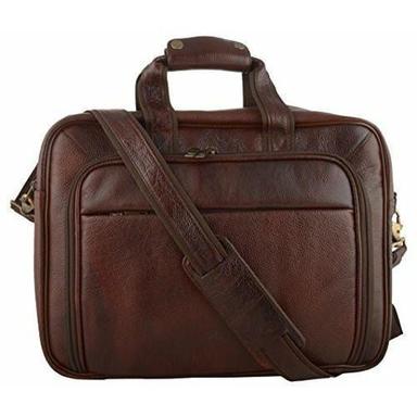 Brown Leather Laptop Bag For Office Use