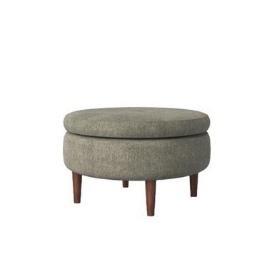 Indian Style Round Oatmeal Luciano Upholstered Ottoman