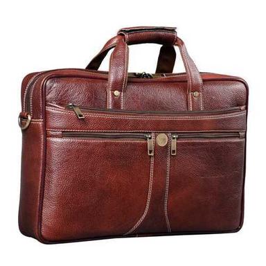 Brown Leather Bag For Keeping Laptop Use
