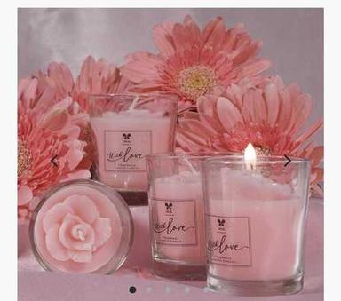 Handmade Pink Flower Glass Candles Application: 99