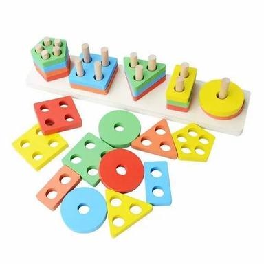 Unisex Multicolor Wooden Shape And Color Sorter Educational Toy Age Group: 4-6 Years